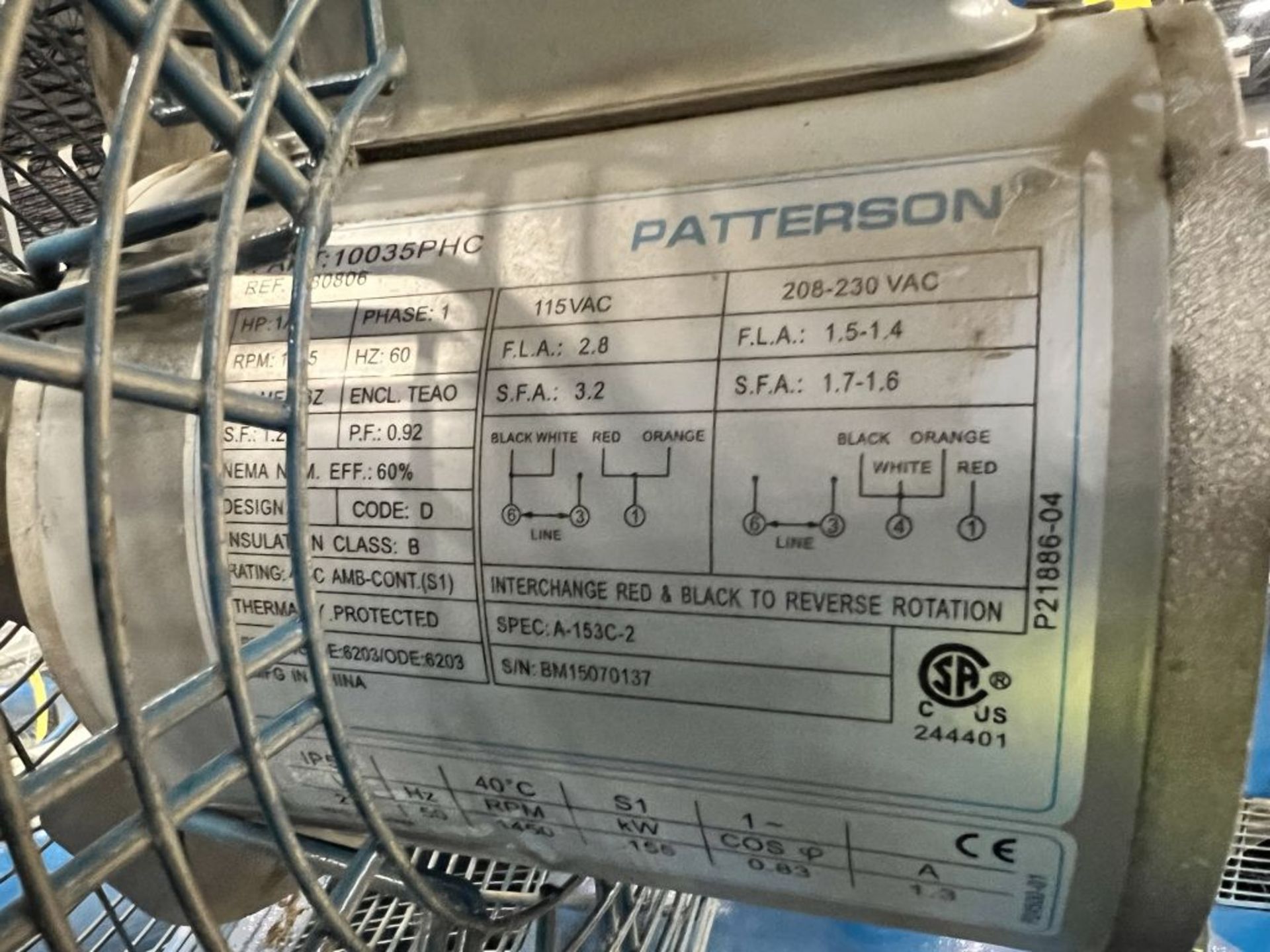 Lot of (5) Assorted Patterson Fans - (2) 18" Circle; (2) 14" Circle; (1) Quiet Fan; Tag: 222556; Lot - Image 7 of 10