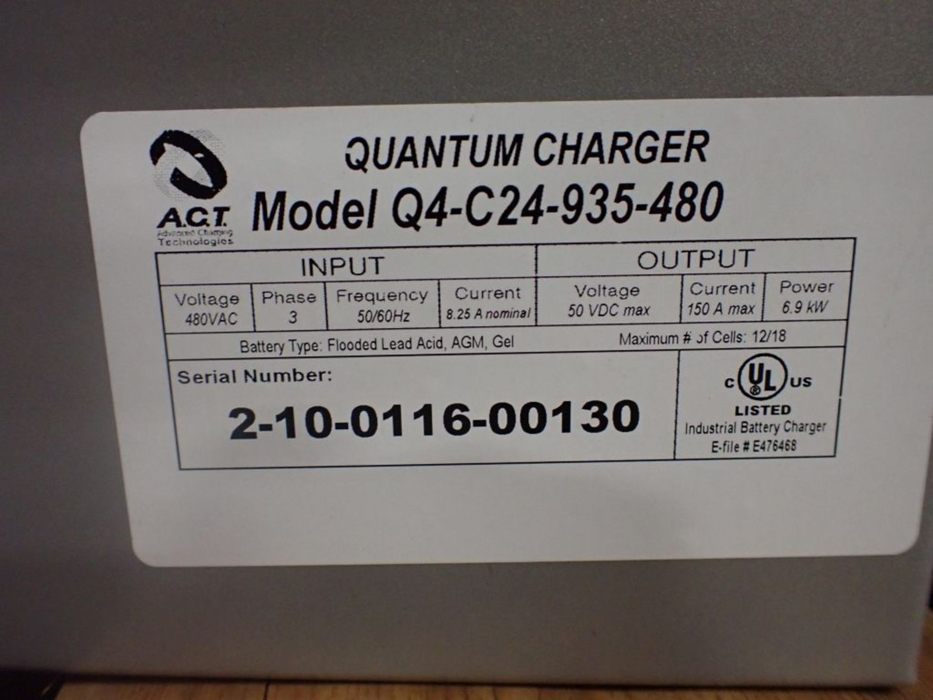 ACT Battery Charger - Model No. Q4-36-150-480-B; 175-G Connector; Max Output: 150 Amps; Tested & - Image 8 of 8