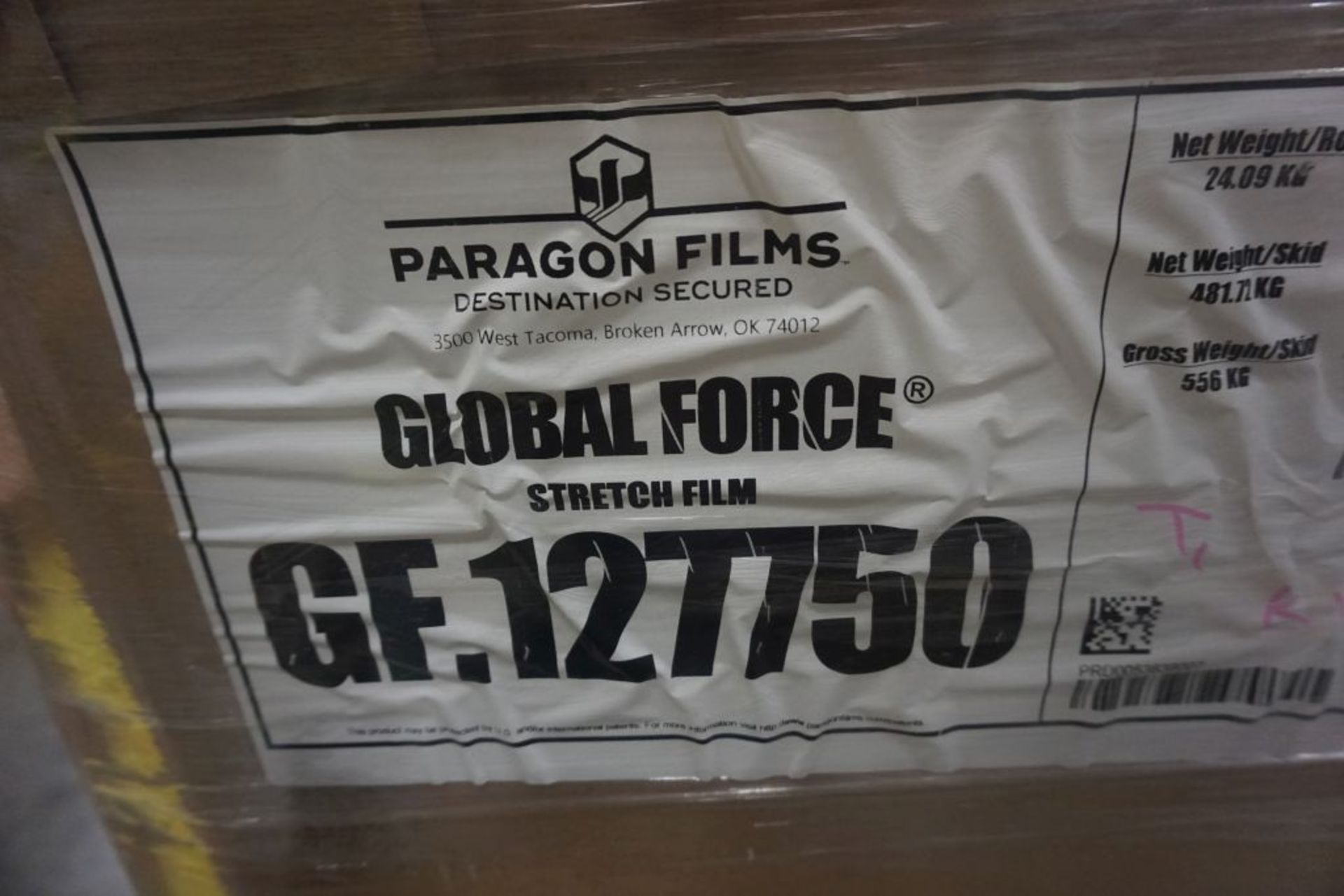 Lot of (20) Rolls of Global Force Stretch Wrap - GF 127750; Tag: 218190; Lot Loading Fee: $30 - Image 4 of 5
