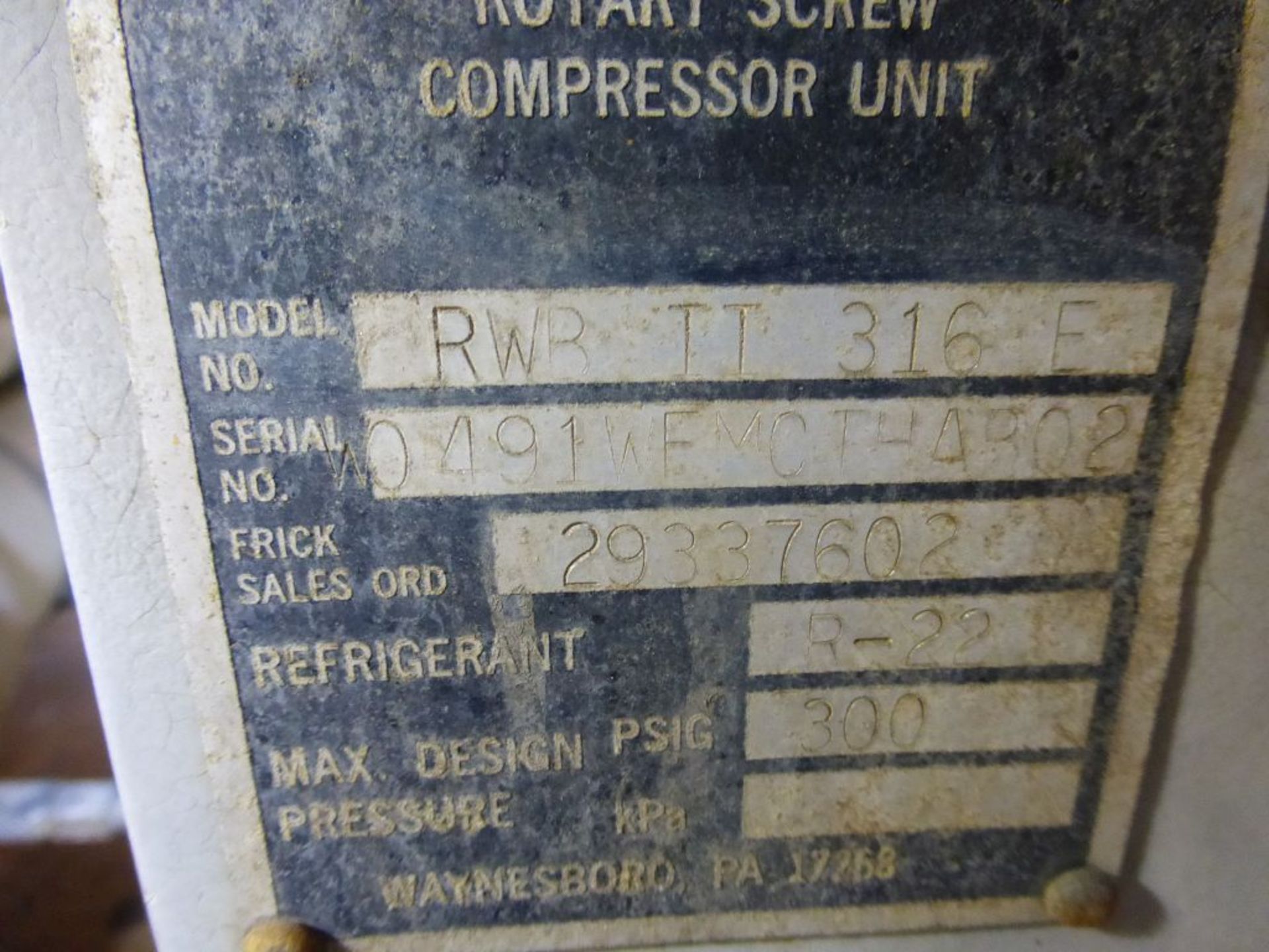 Frick Rotary Screw Compressor| Albany, NY - Model No. RWB 11 316E; 900 HP; 4000V; Hours on New - Image 13 of 15