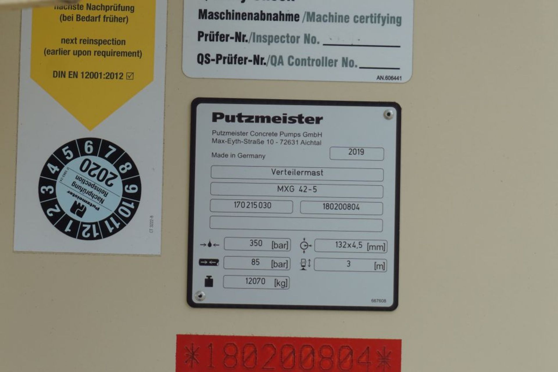 2019 Putzmeister MXG42-5 Placing Boom - B24432; 2019 Putzmeister Hydraulic Power Pack; Model No. - Image 24 of 24
