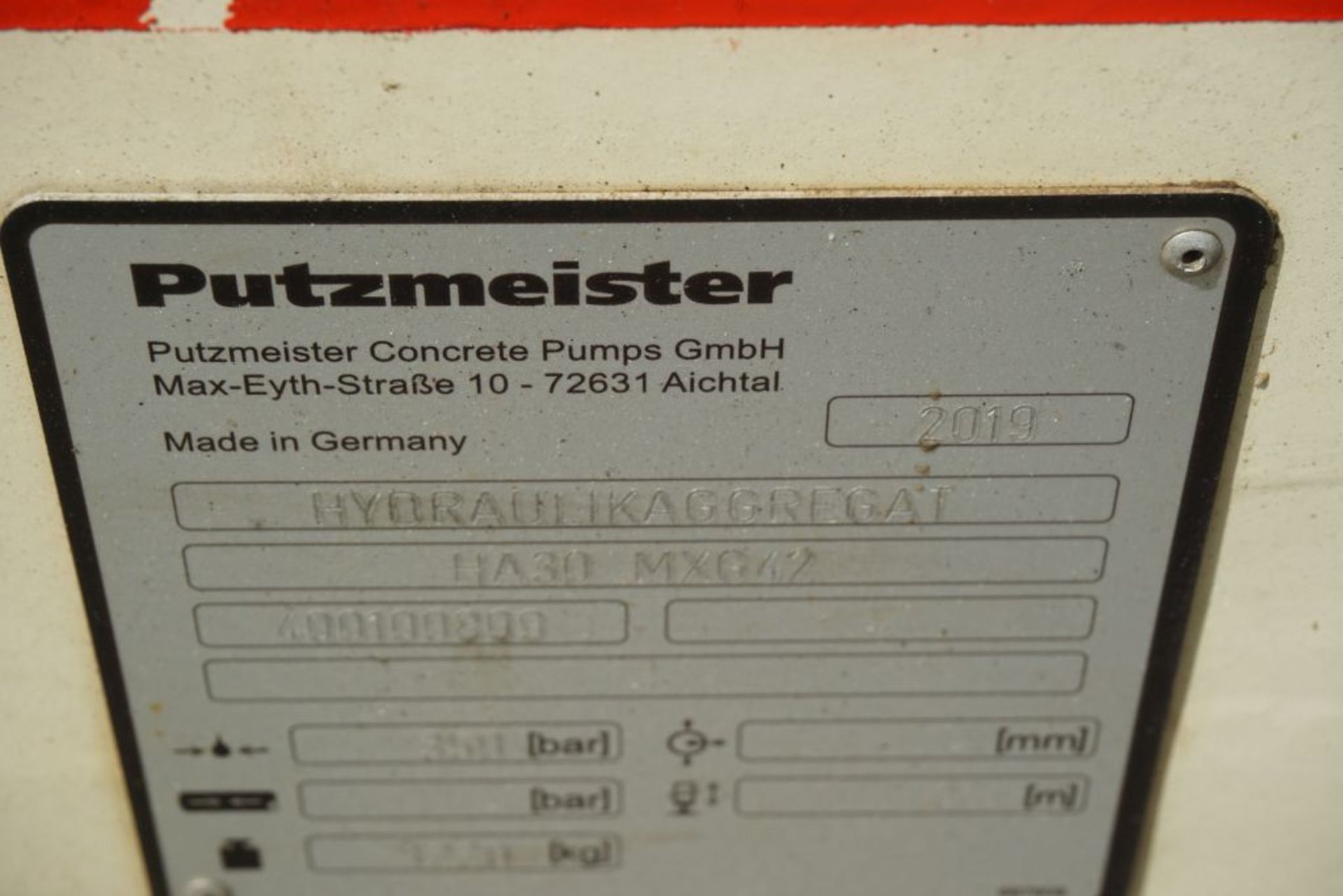 2019 Putzmeister Hydraulic Power Pack - Model No. HA 30 MXG42; Serial No. 400100809; 350 Bar; 1220 - Image 19 of 23