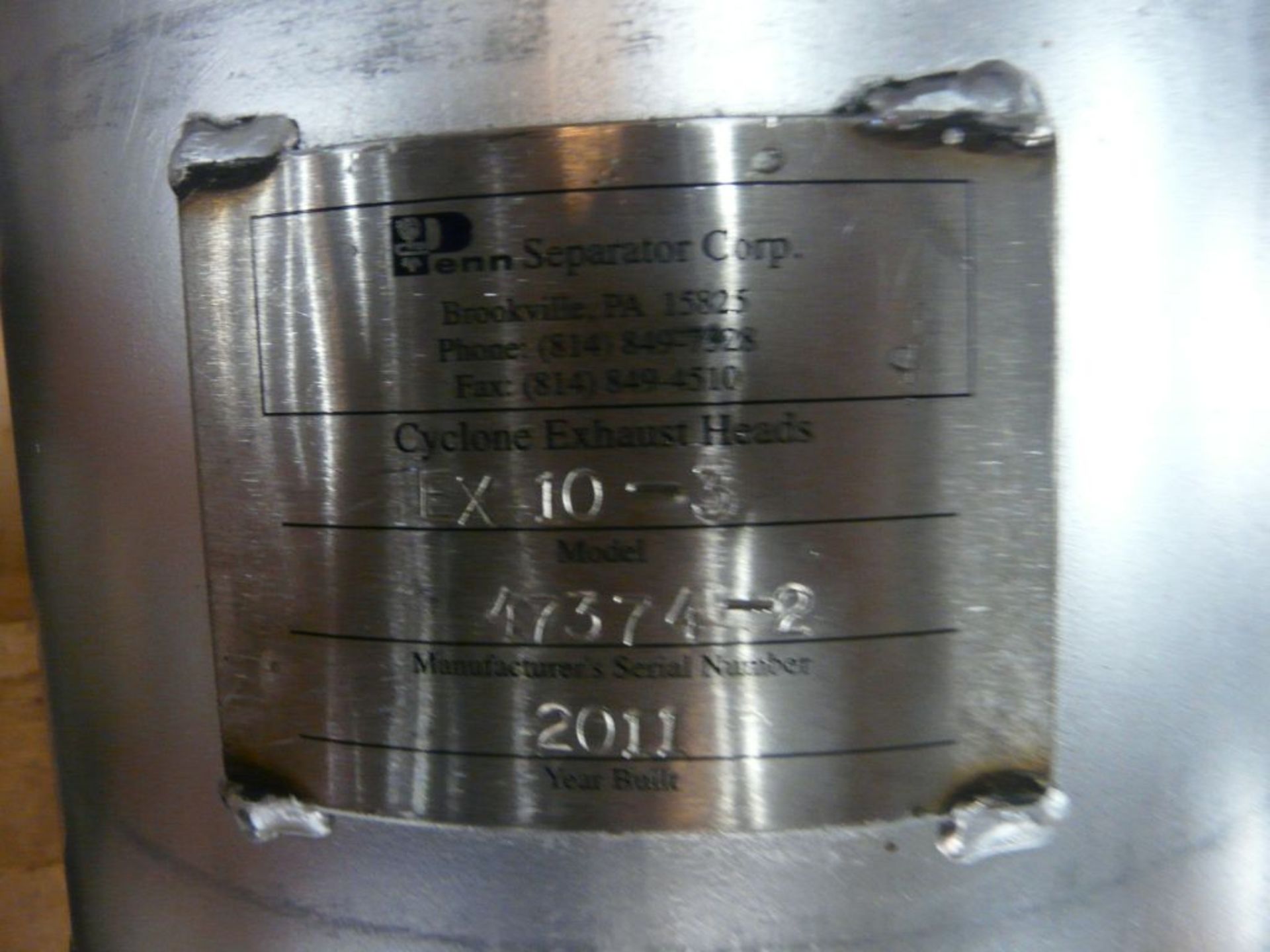 Cyclone Exhaust Head - Model No. EX 10-3; Serial No. 47374-2; New Surplus; Tag: 224540 - Image 5 of 7