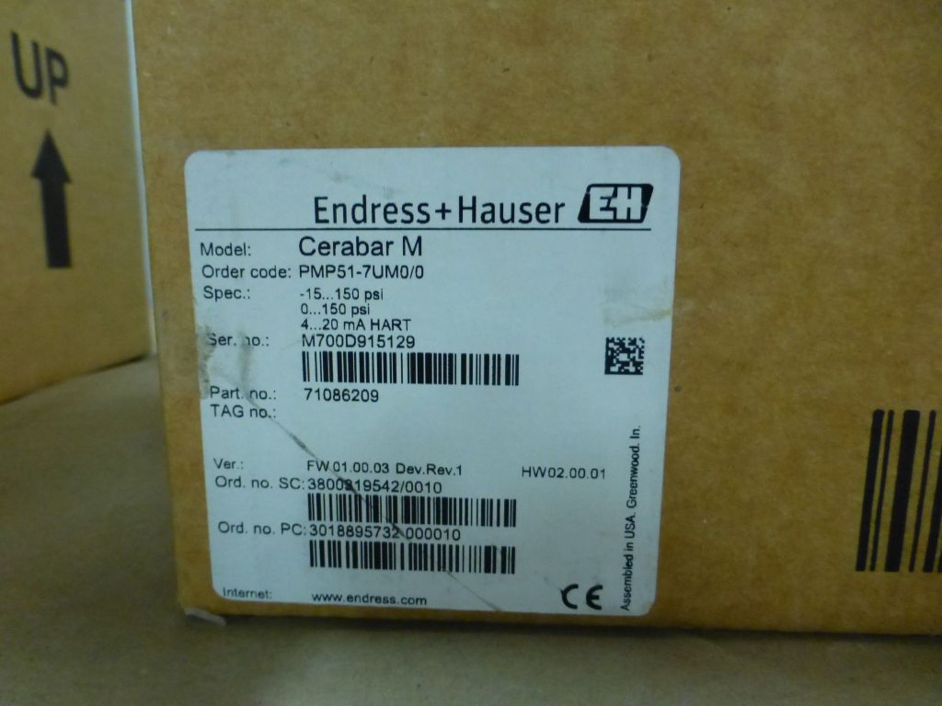 Endress Hauser Cerabar M - Order No. PMP51-7UM0/0; 150 PSI; New Surplus; Tag: 221998 - Image 3 of 6