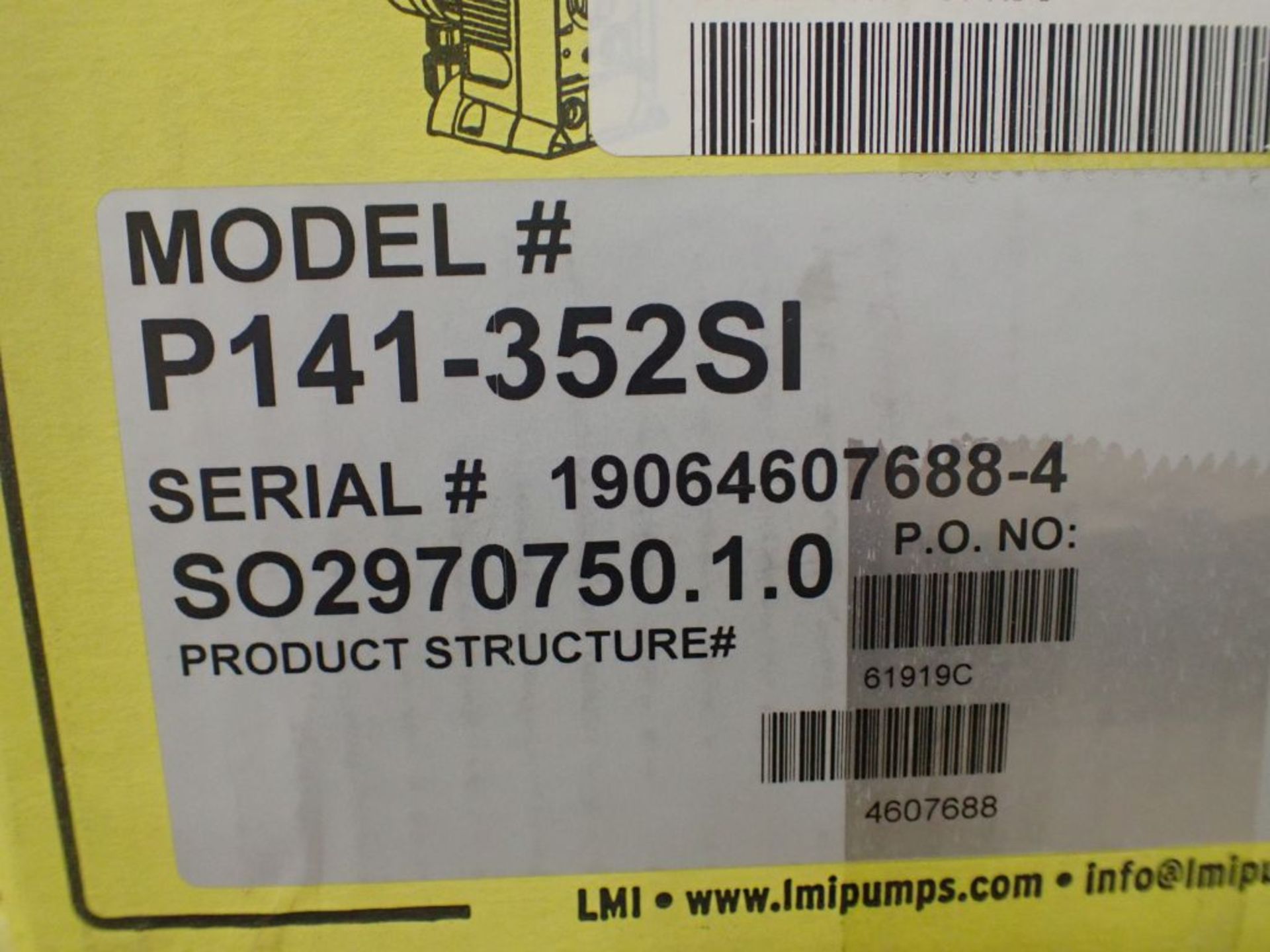 Lot of (3) LMI Chemical Feed Pumps - (2) Part No. P141-352SI; (1) Part No. PD041-822SI; New Surplus; - Image 3 of 7