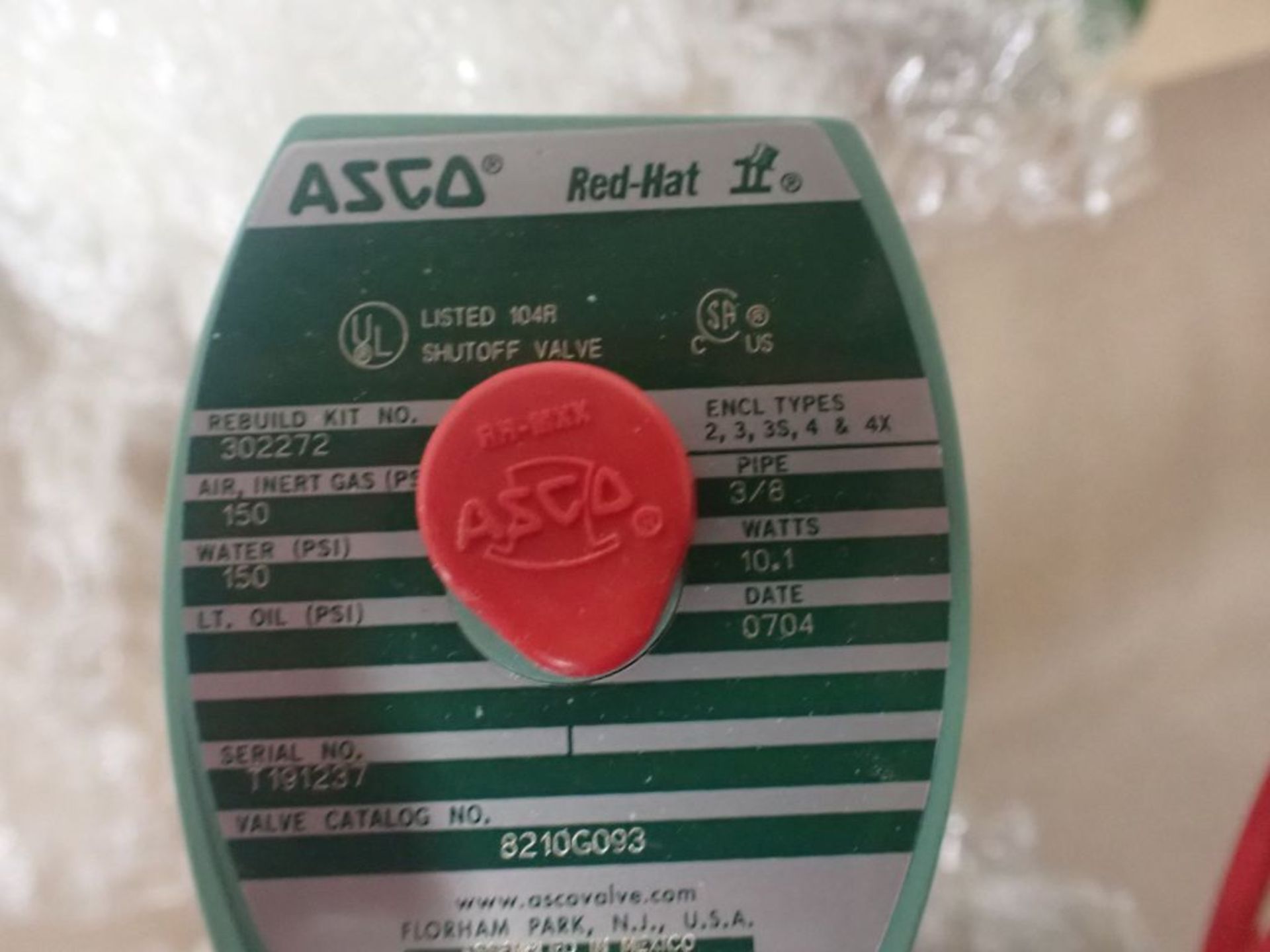 Lot of (3) ASCO Valves - (2) Part No. EF8210G033, 150 PSI; (1) Part No. 8210G093, 150 PSI; New - Image 16 of 16