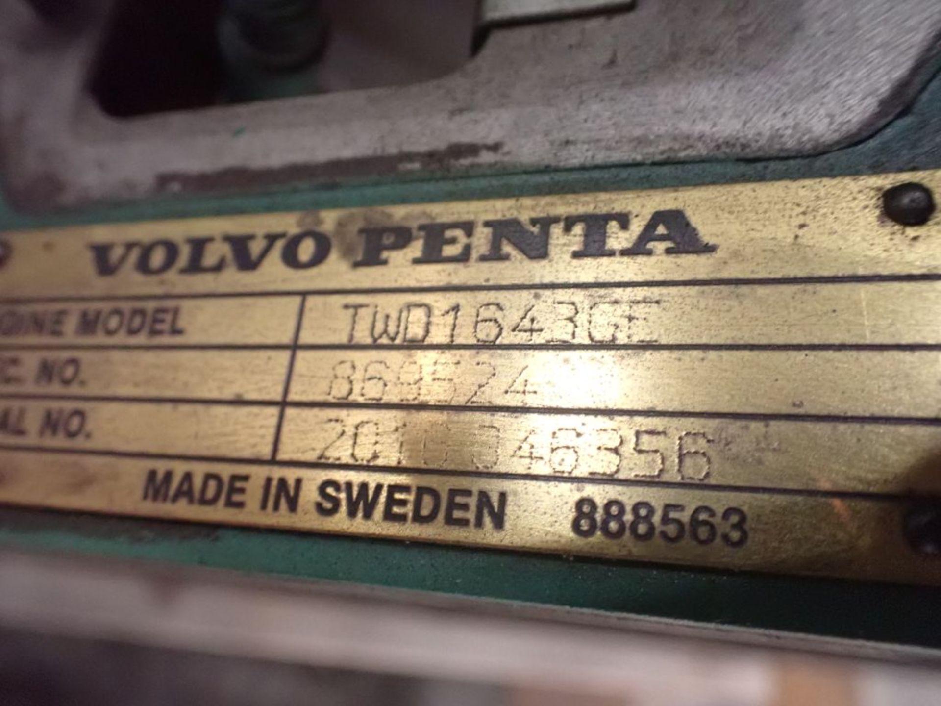 Volvo Penta Generating Set Diesel Engine | With Radiator; Model No. TWD1643GE; Serial No. D16- - Image 12 of 14