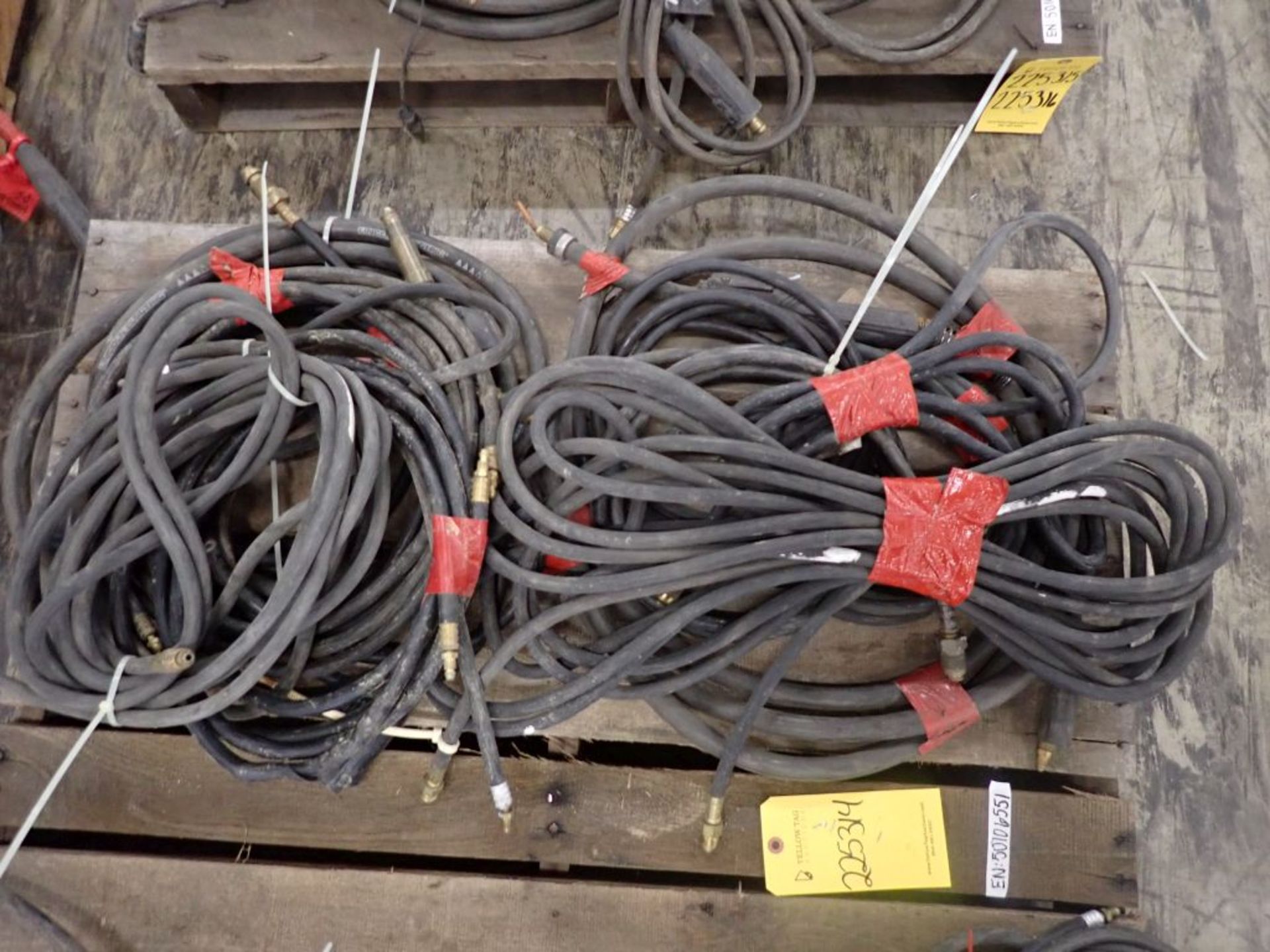 Lot of Assorted Welding Leads w/Connectors|54 lbs Including Pallet; Tag: 225314