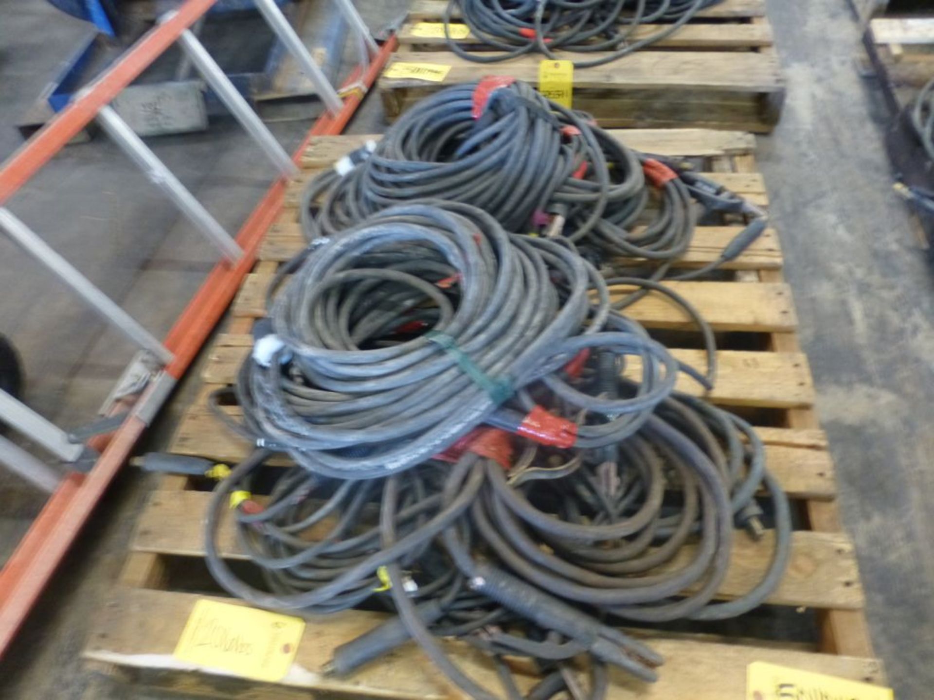 Lot of Assorted Welding Leads w/Connectors|206 lbs Including Pallet; Tag: 225372