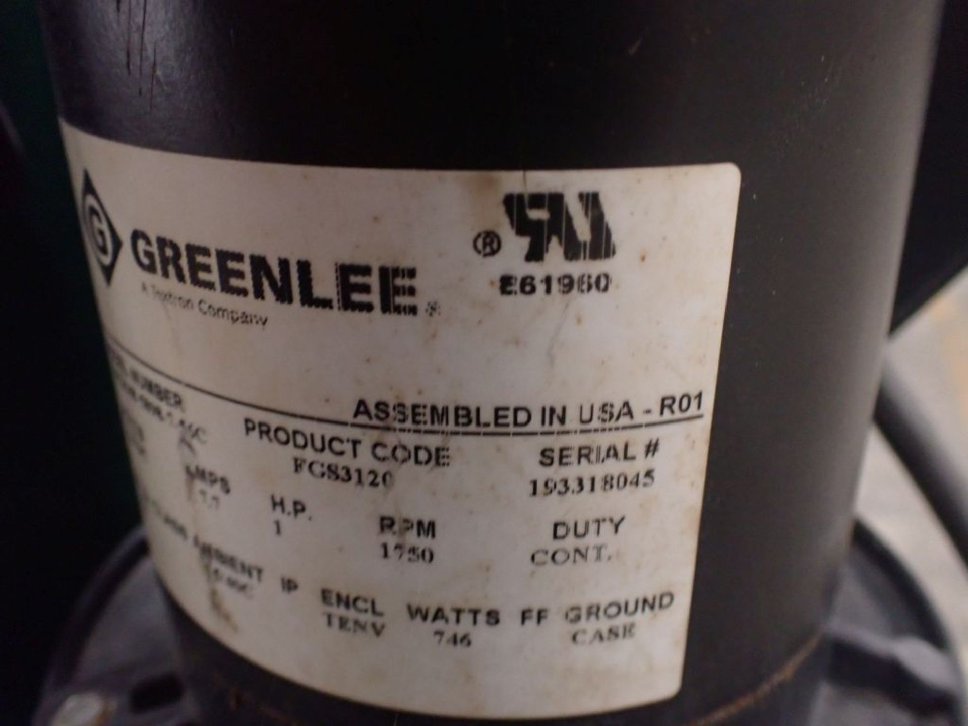 Greenlee Electric Bender|Model No. 855GX; 18A; 120V; Tag: 225763 - Image 13 of 14