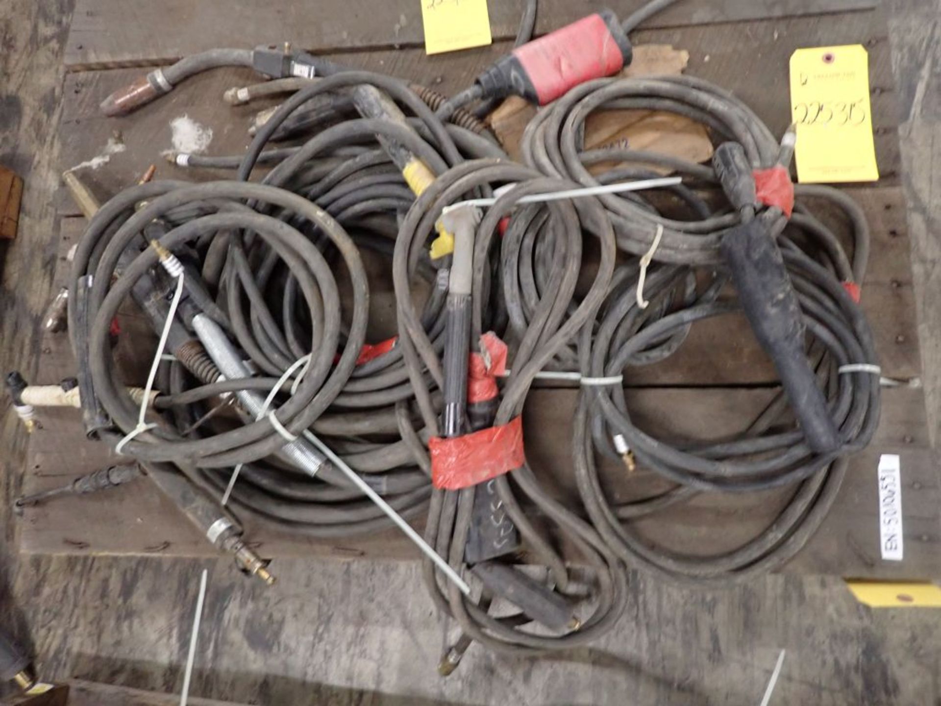 Lot of Assorted Welding Leads w/Connectors|70 lbs Including Pallet; Tag: 225315