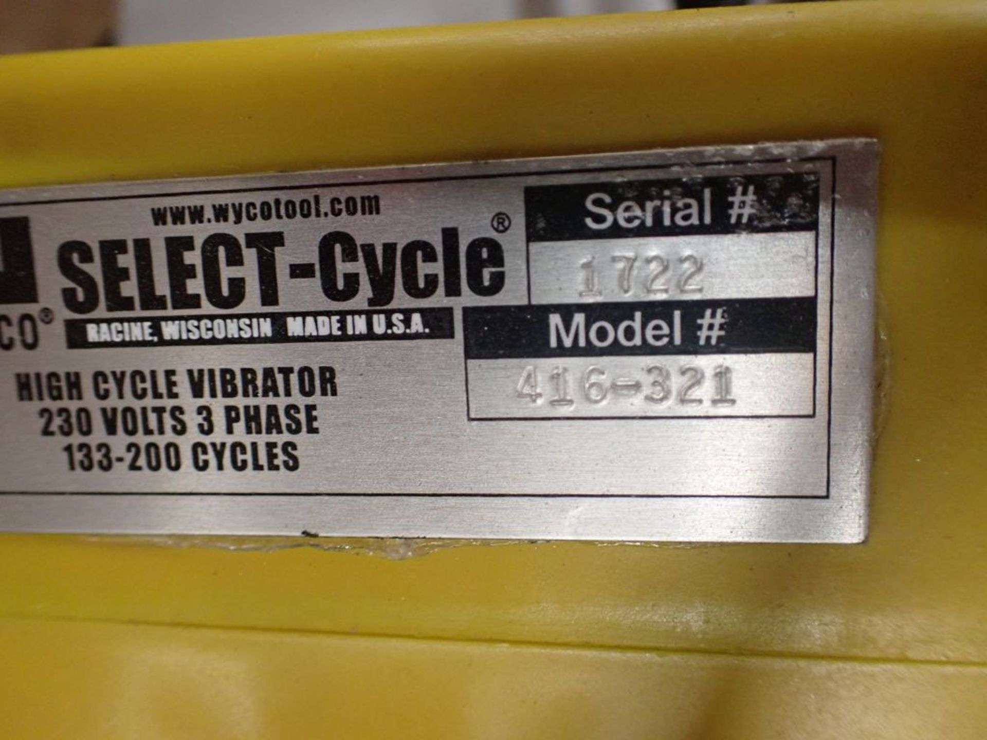 Wyco High Cycle Vibrator|Part No. 46-321; 230V; Tag: 225796 - Image 8 of 8