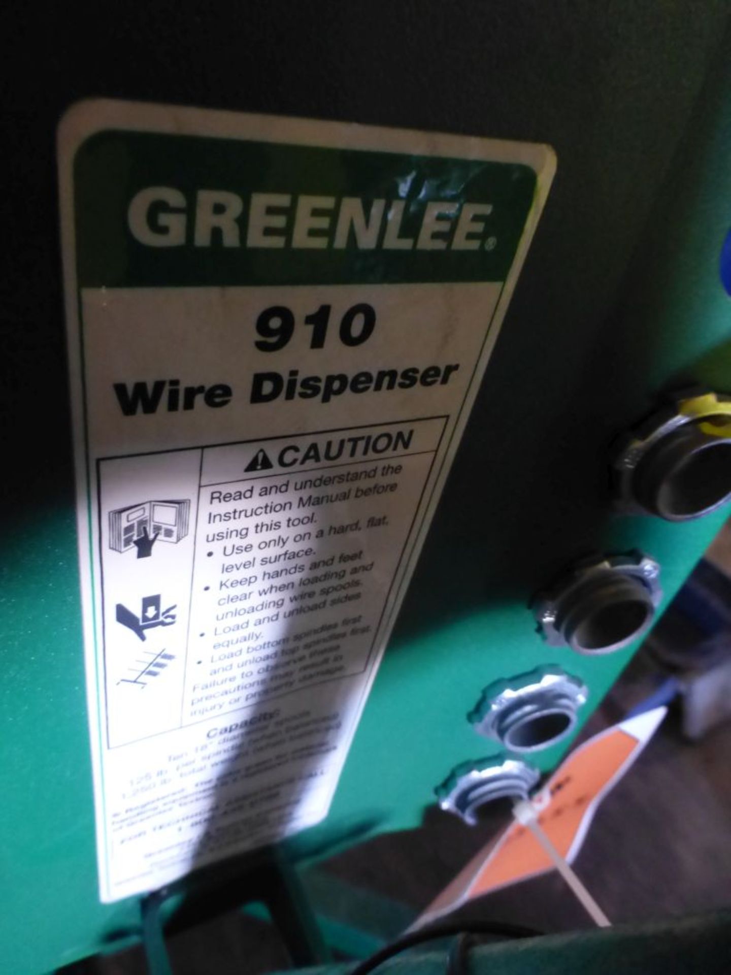Greenlee Wire Dispenser Cart|Part No. 910; 1250 lb Total Weight; Holds (10) 18" Diameter Spools; - Image 5 of 6