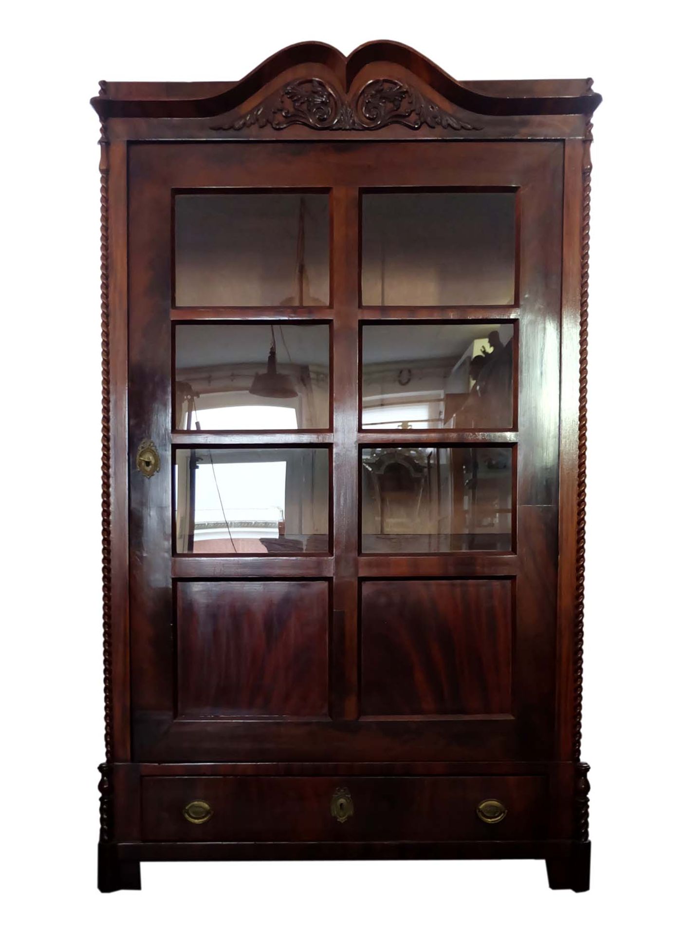 VITRINE/ WEINSCHRANK, späte Biedermeier-Epoche,