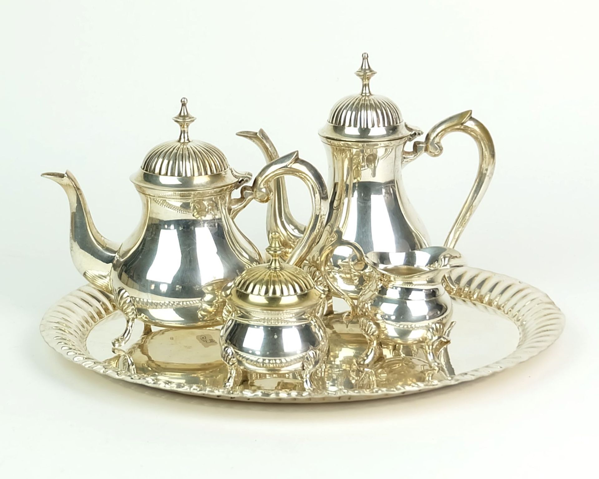 KAFFEE-/ TEEKERN, versilbert, Barock Stil,