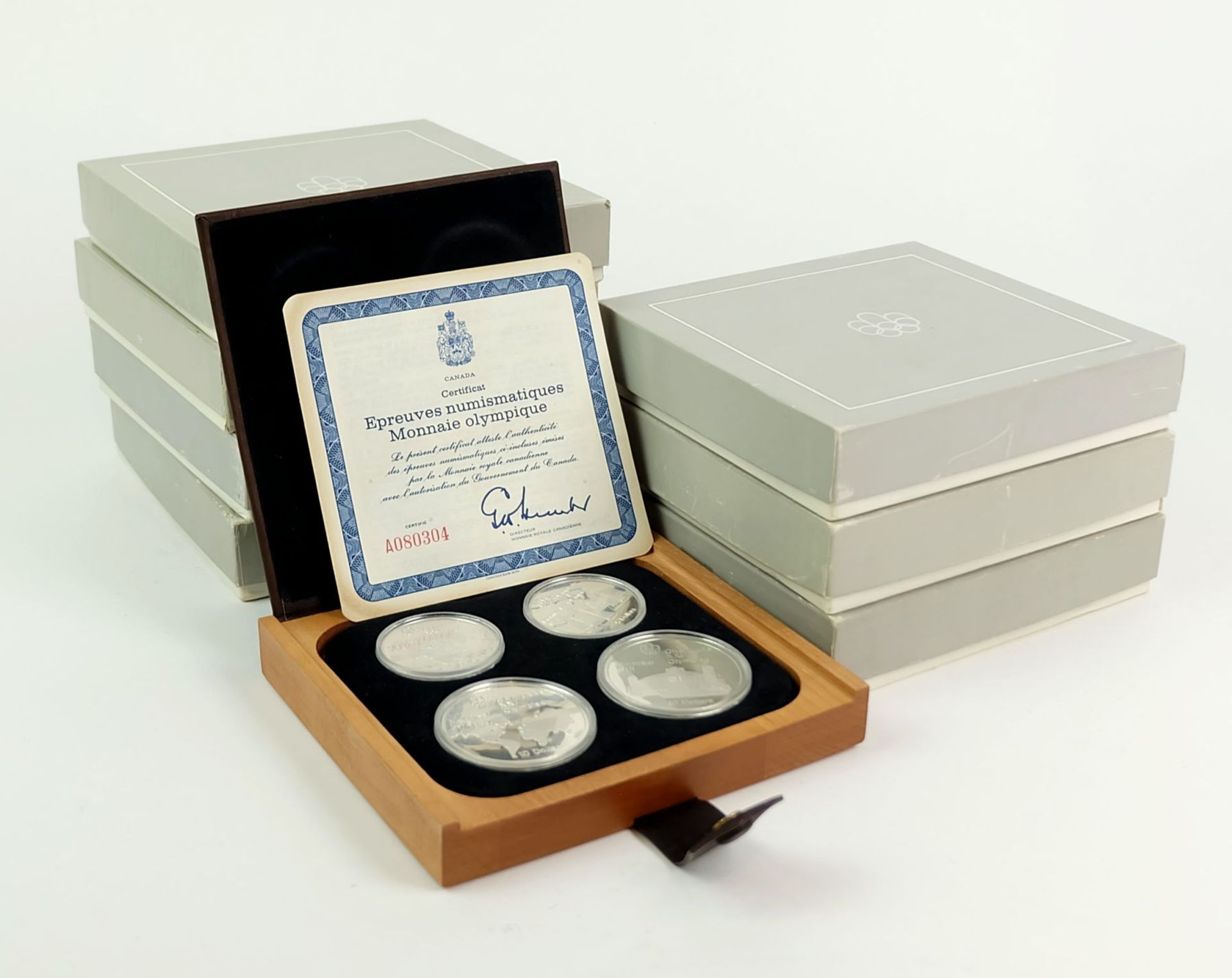 KANADA, 1973-76, Olympiade Montreal 1976, Silbermünzen komplett,