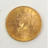 CHILE, 20 Pesos 1976, 4,06g 900er-Gold, vz