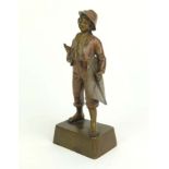 STATUR, um 1900, Bronze, mehrfarbig patiniert,