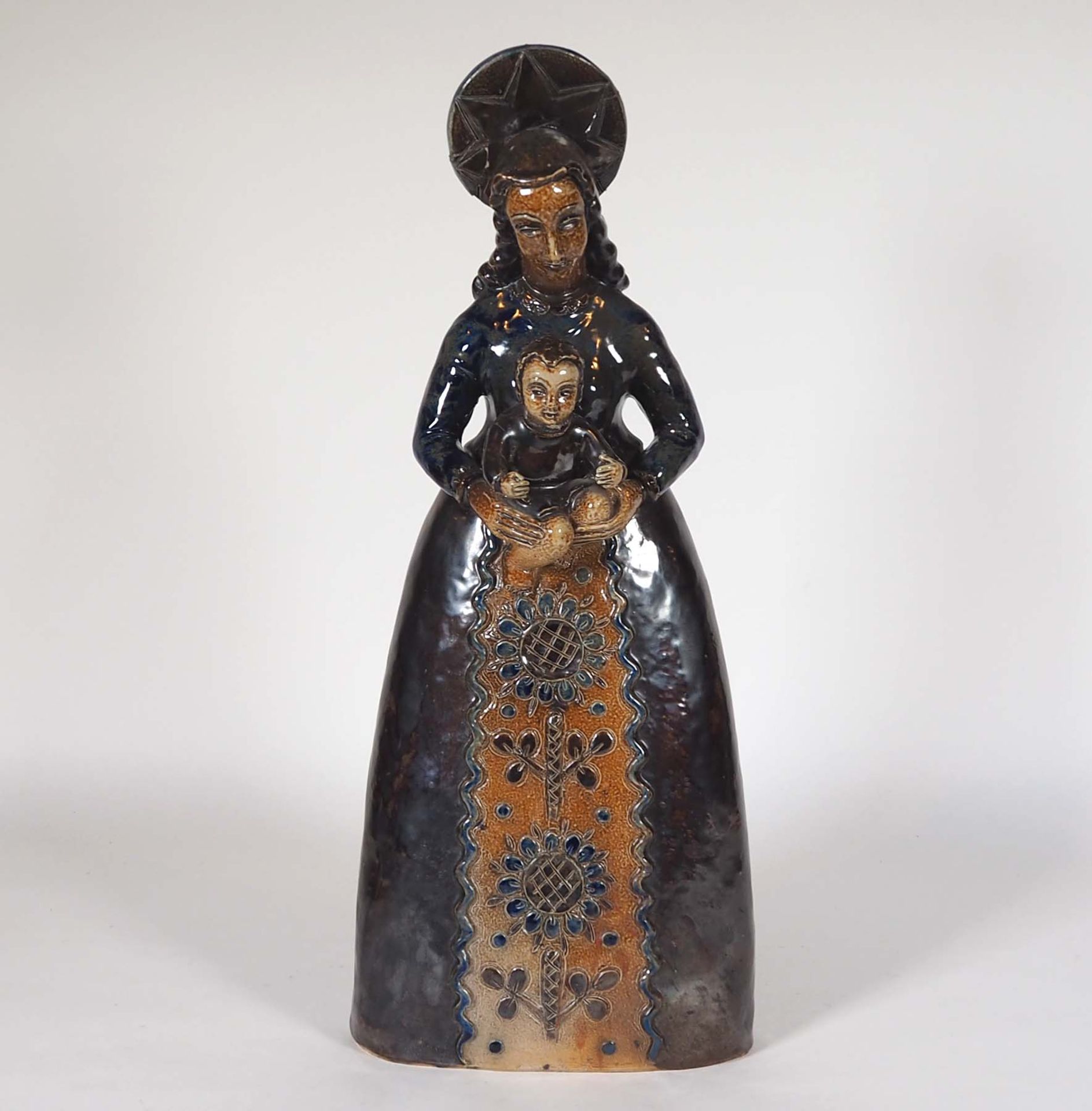 FIGUREN, Gottesmutter mit Jesus, Westerwald, Keramik