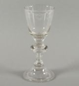 BAROCKES KELCHGLAS, farbloses Glas,