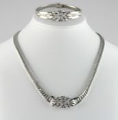 COLLIER UND ARMBAND, 800/ooo Silber,