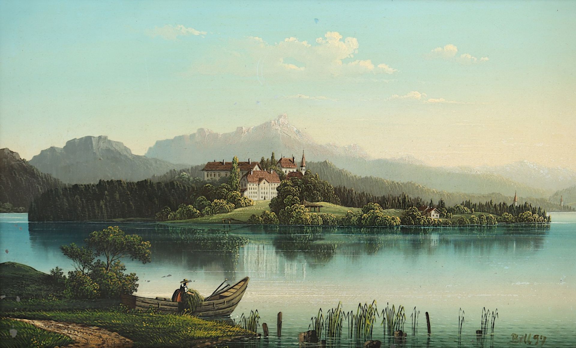 MALER UM 1900, "Alpensee", - Image 3 of 5