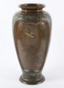 GROSSE VASE, Bronze, braun patiniert,