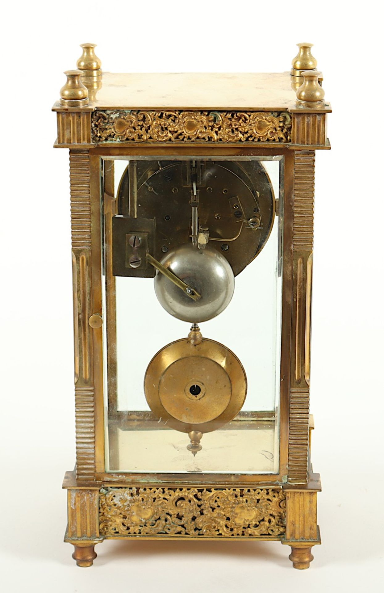 PENDULE, Messinggehäuse, verglast, - Bild 4 aus 6