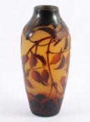 VASE, farbloses, satiniertes Glas,