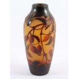 VASE, farbloses, satiniertes Glas,