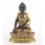 BUDDHA SHAKYAMUNI, Bronze, teilweise