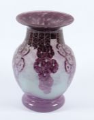 ART-DECO-VASE, farbloses, satiniertes