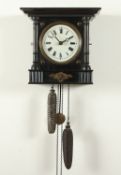 WANDUHR, Holzgehäuse, schwarz