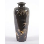 VASE, Bronze, braun patiniert, in