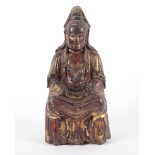 GUANYIN, Holz, mit Resten von