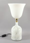 DESIGN-TISCHLAMPE, farbloses Glas,