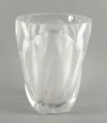 VASE, farbloses Glas, geätzt und