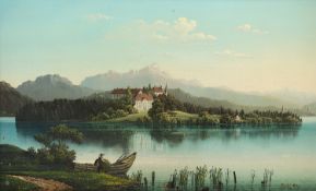 MALER UM 1900, "Alpensee",