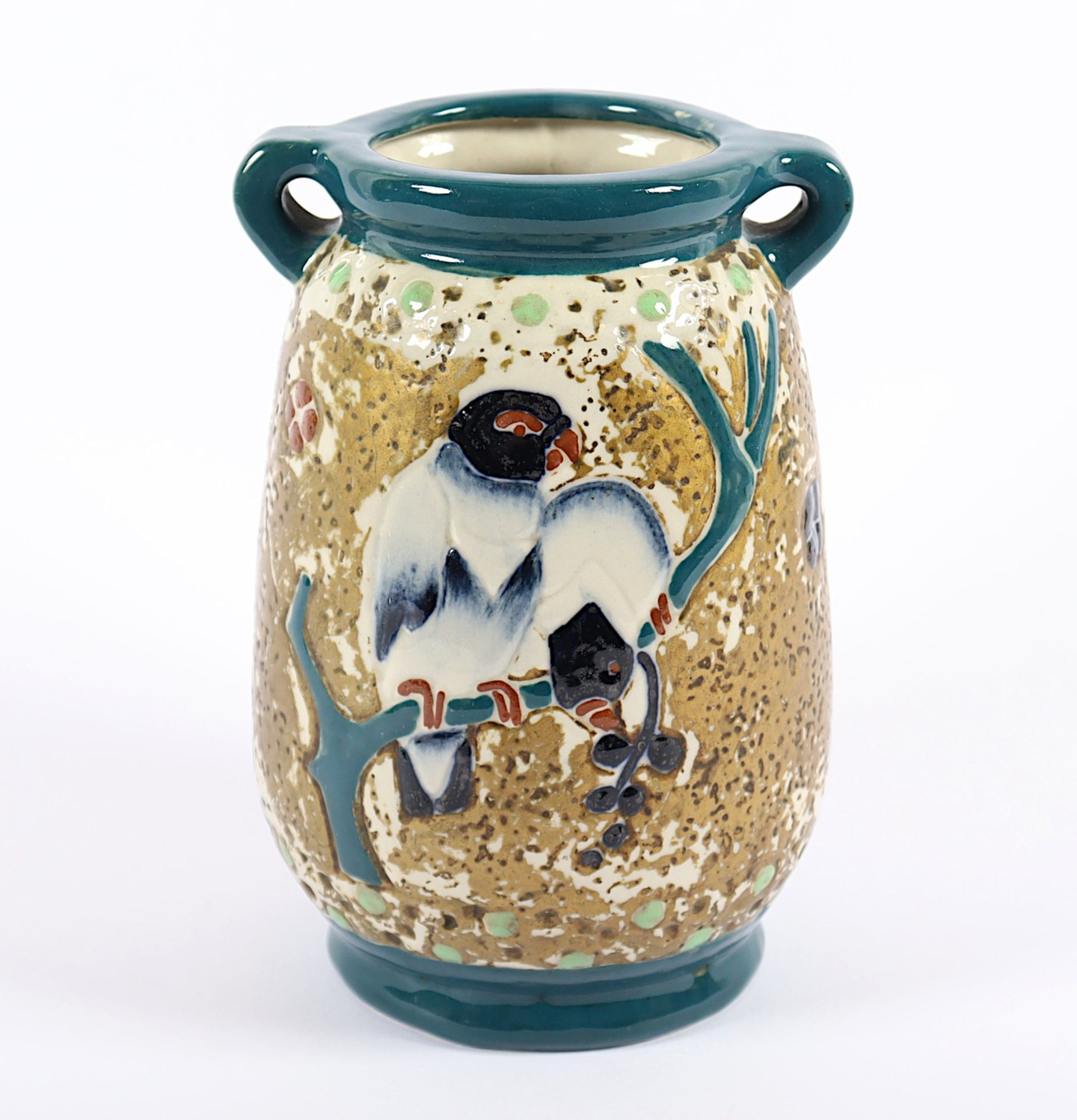 VASE, Keramik, polychrom glasiert, H - Image 3 of 3