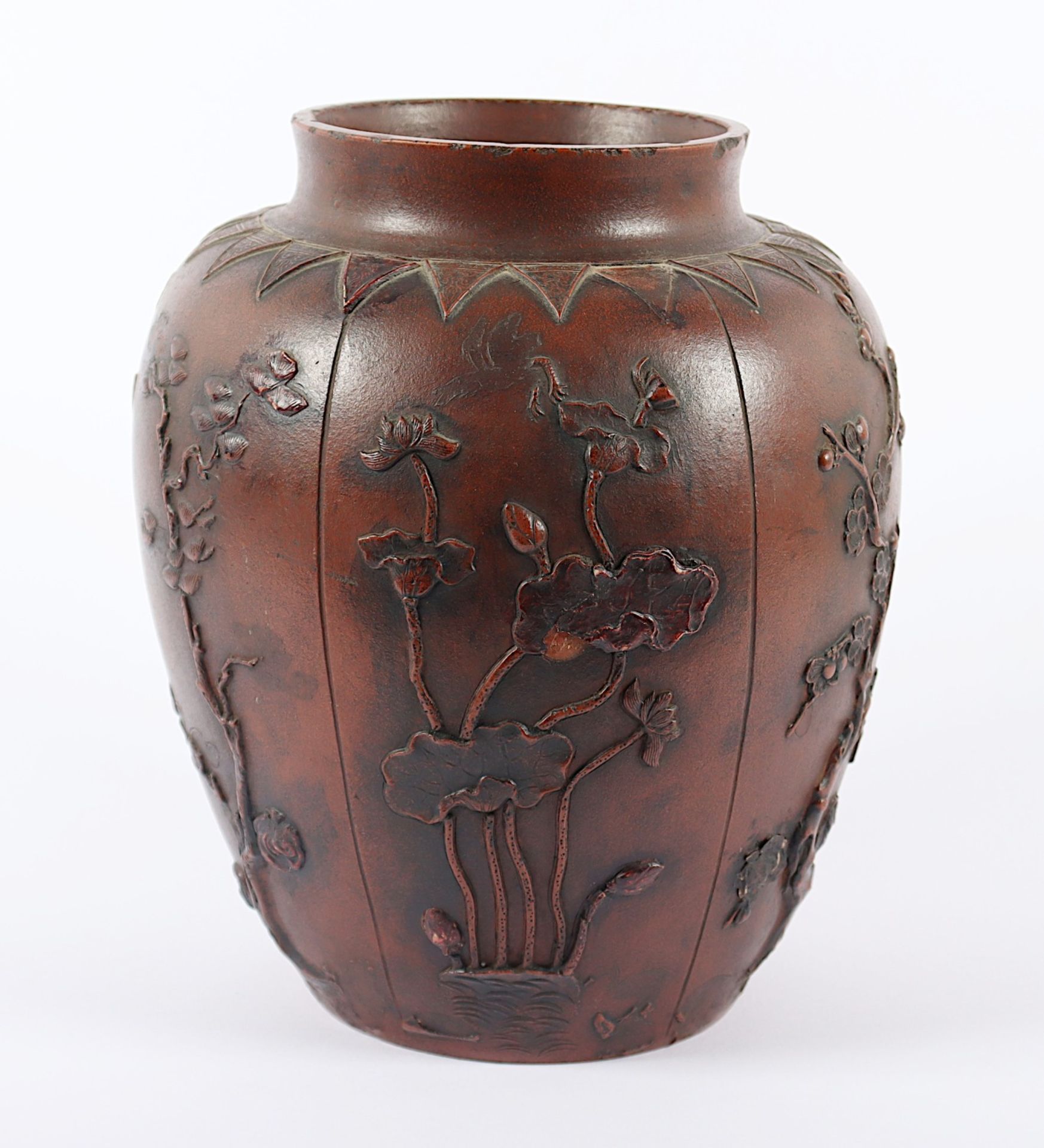 YIXIN-VASE, Steinzeug, im Relief auf