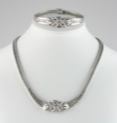 COLLIER UND ARMBAND, 800/ooo Silber,