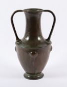 JUGENDSTIL-VASE, wohl Kupfer, H 27,