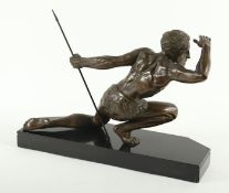 SPEERWERFER, Bronze, patiniert,