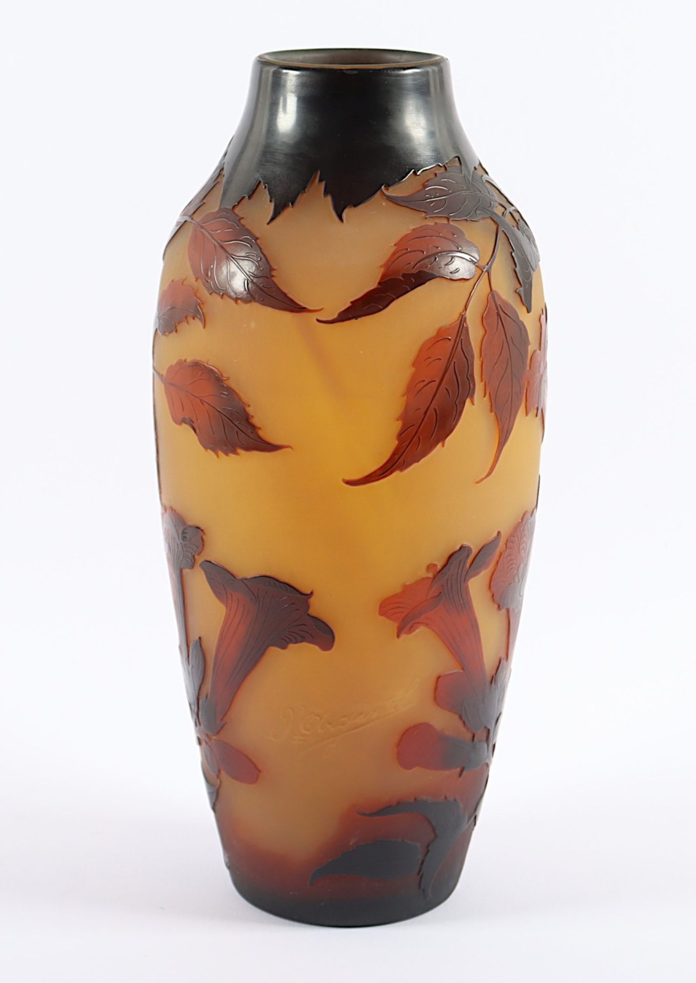 VASE, farbloses, satiniertes Glas, - Image 3 of 6