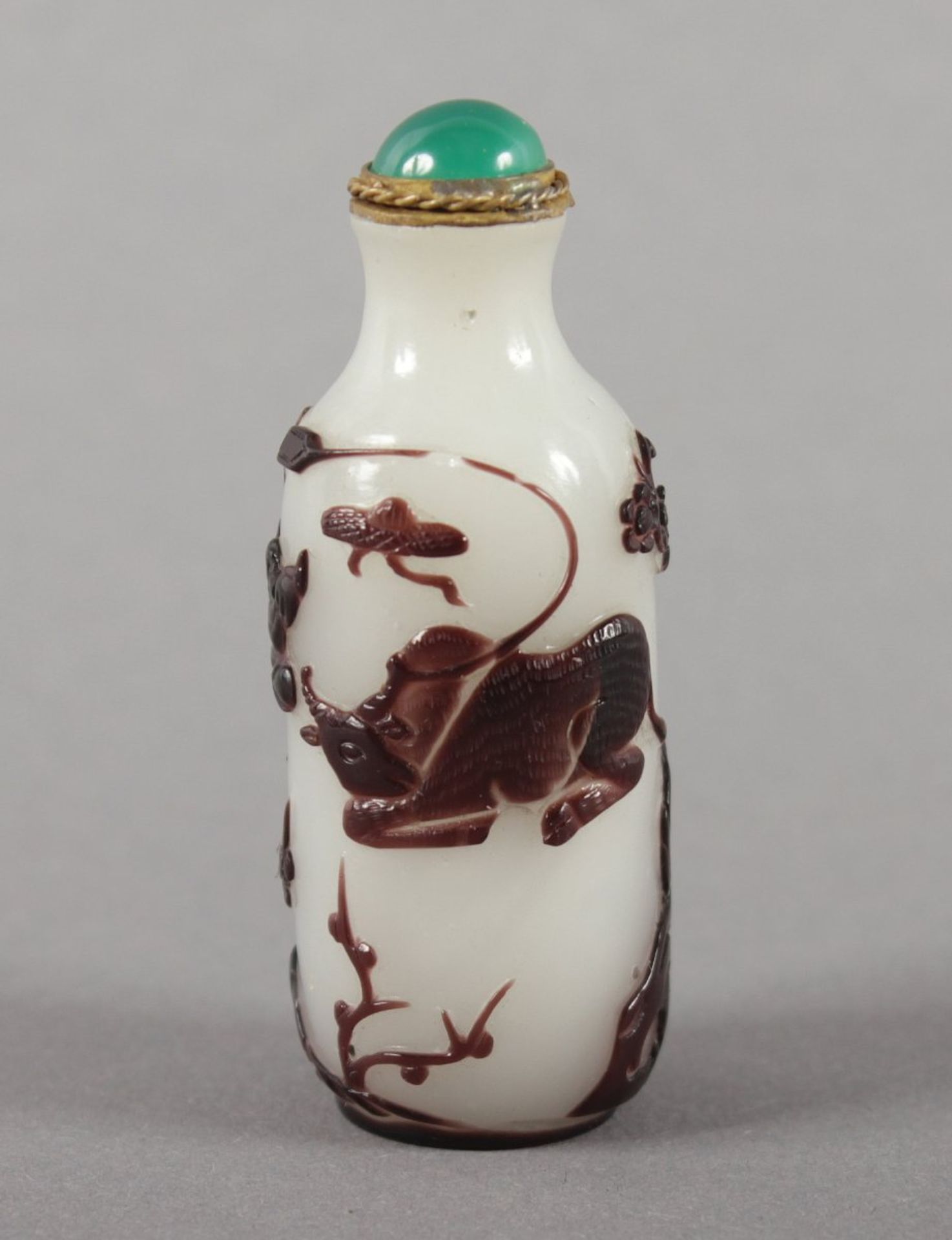 SNUFF-BOTTLE, opak milchig weisses - Image 3 of 3