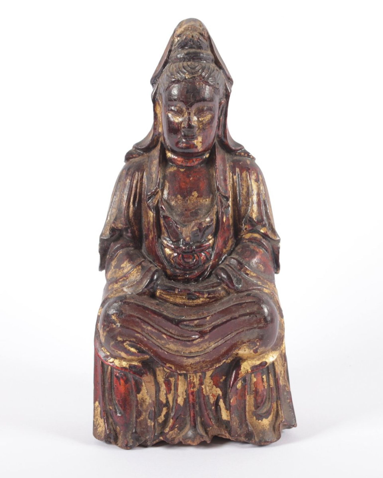 GUANYIN, Holz, mit Resten von - Image 3 of 3