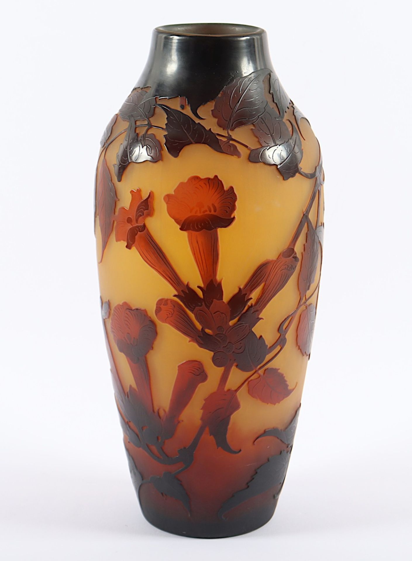 VASE, farbloses, satiniertes Glas, - Image 2 of 6