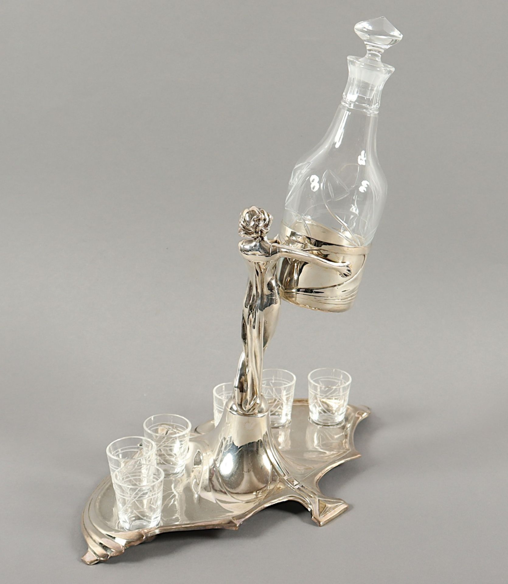 SCHNAPS-MENAGE, Metall, versilbert, - Image 2 of 3