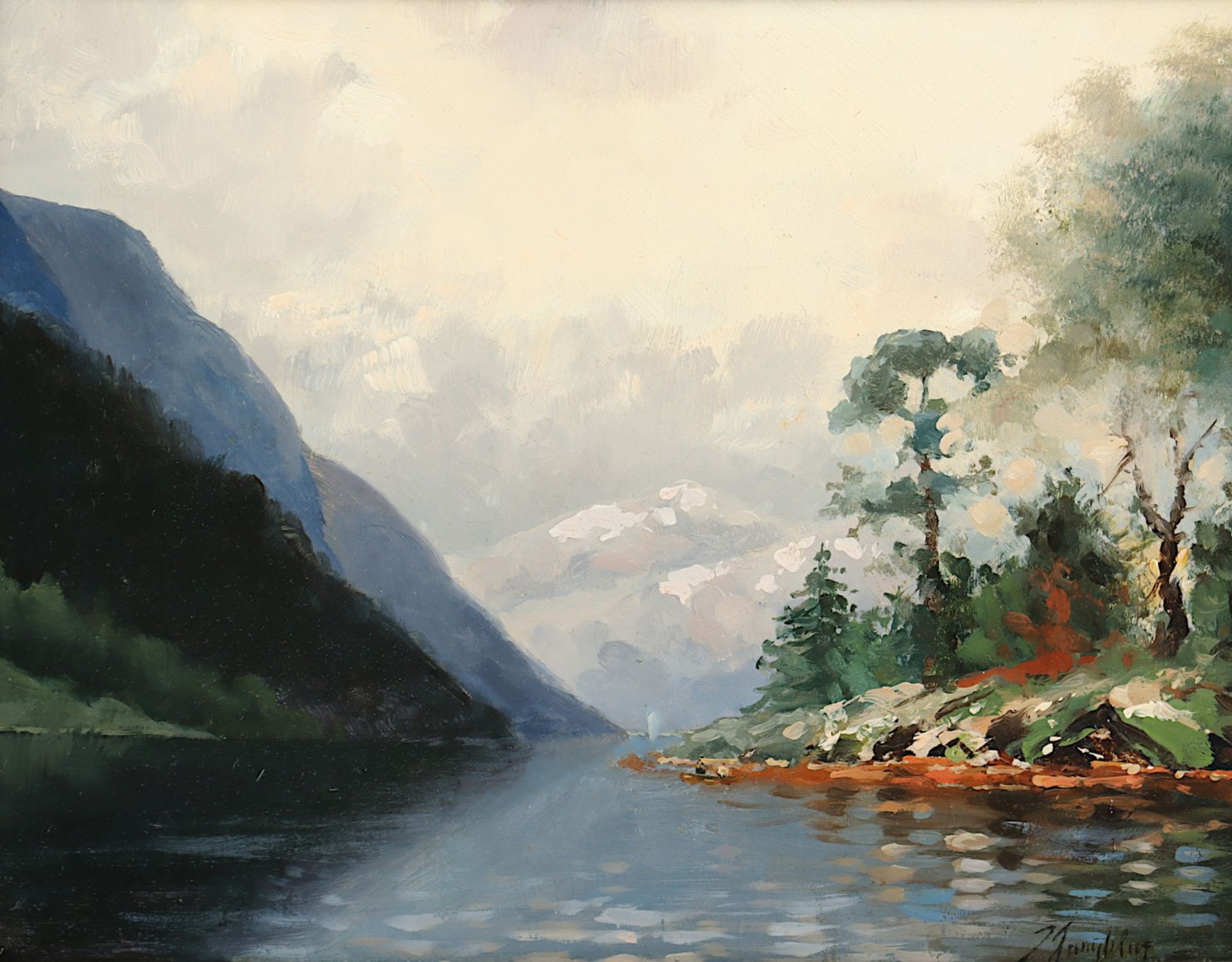 JUNGBLUT (Maler A.20.Jh.), "Fjord",