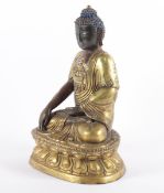 BUDDHA SHAKYAMUNI, Bronze, teilweise